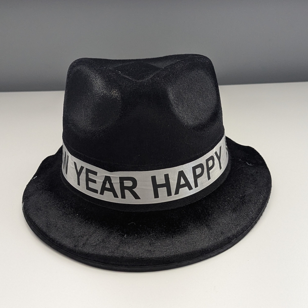 NWY Black Fedora "Happy New Year" Party Hats